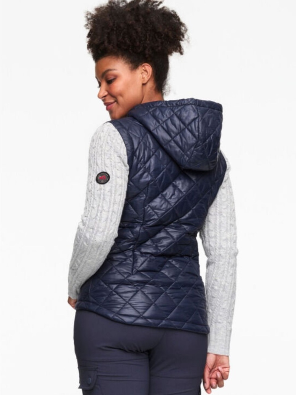 Kari Traa Martine Hybrid hooded down jacket navy gray L